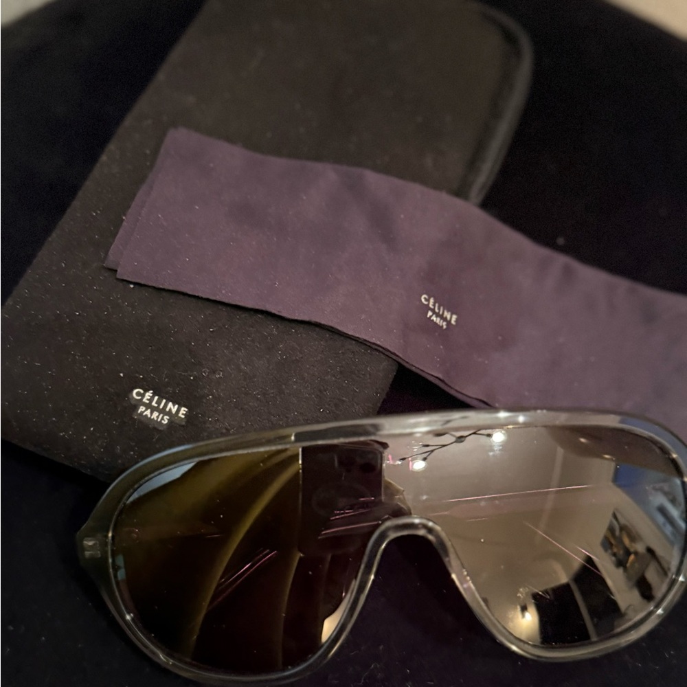 Celine Blue/Grey Shield Aviator Sunglasses - Picture 5 of 10
